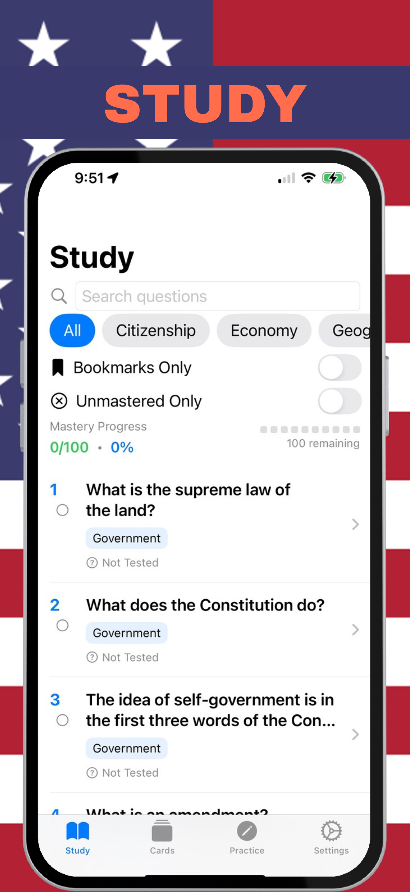 Citizenship Test Prep App
